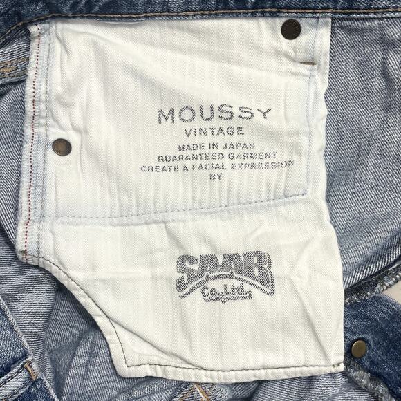 Moussy Vintage Saab Cotton Tapered Jeans Distressed Made In Japan Women's 38 - Picture 9 of 15
